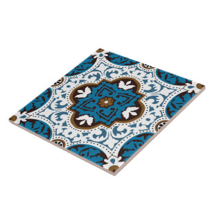💙 🤎 Beautiful turquoise en brown Azulejos, V Tegeltje
