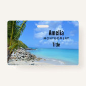 Beautiful Turquoise Tropical Beach Badge (Voorkant)