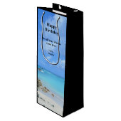 Beautiful Turquoise Tropical Beach Birthday Wijn Cadeautas (Voorkant Gekanteld)