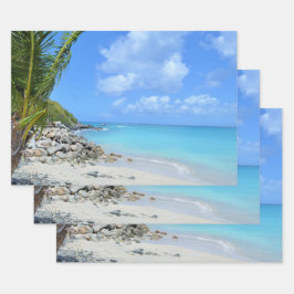 Beautiful Turquoise Tropical Beach Inpakpapier Vel