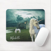 Beautiful Unicorn Castle Fantasy Personalized Muismat (Met muis)