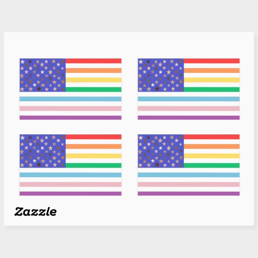 Beautiful USA Flag Rectangular Sticker (Feuille)