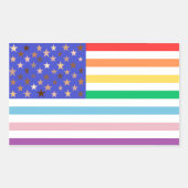 Beautiful USA Flag Rectangular Sticker (Devant)