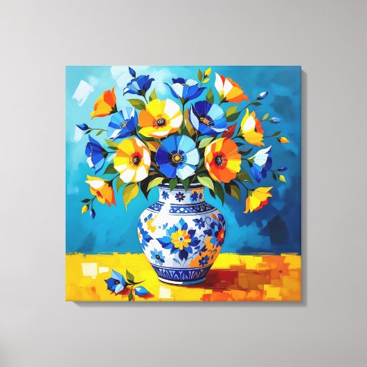 Beautiful Vase of Flowers Canvas Afdruk (Voorkant)