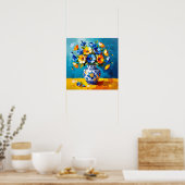 Beautiful Vase of Flowers  Poster (Keuken)