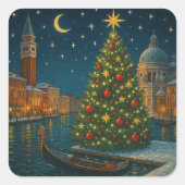 beautiful venice christmas vierkante sticker (Voorkant)