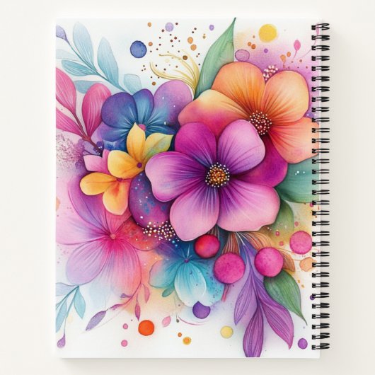 Beautiful Vibrant Floral Explosion Notitieboek (Achterkant)