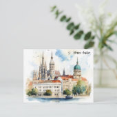 Beautiful Vienna Austria City View Painting Briefkaart (Staand voorkant)