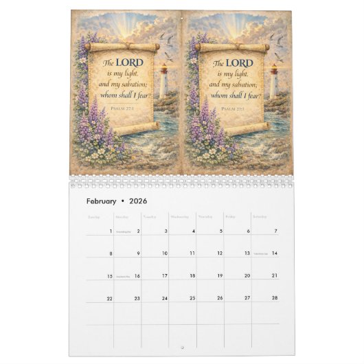 Beautiful Wall Calendar with Scripture Kalender (Feb 2026)