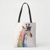 Beautiful Watercolor Giraffe Tote Bag (Devant)