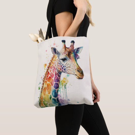 Beautiful Watercolor Giraffe Tote Bag (De près)
