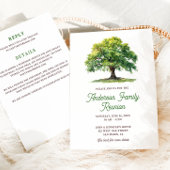 Beautiful Watercolor Oak Tree Family Reunion  Kaart