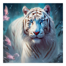 Beautiful White tiger Perfect Poster