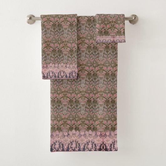 Beautiful William Morris Floral Lined in Pink Lace (En situation)