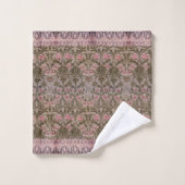 Beautiful William Morris Floral Lined in Pink Lace (Gant de toilette)