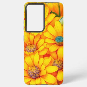 Beautiful yellow flower pattern samsung galaxy hoesje