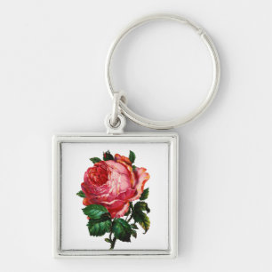 BEAUTIFULE PINK ROSE SLEUTELHANGER