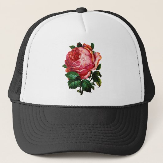 BEAUTIFULE PINK ROSE TRUCKER PET (Voorkant)