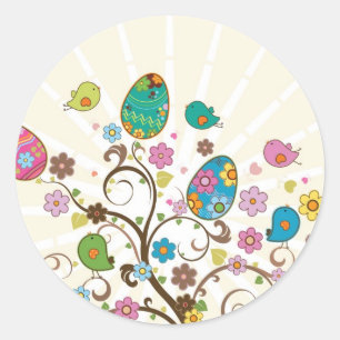 Beautifull East Eggs Design! Ronde Sticker
