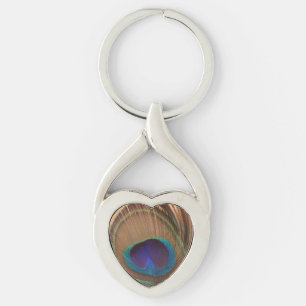 Beautifull Feather Heart Keychain