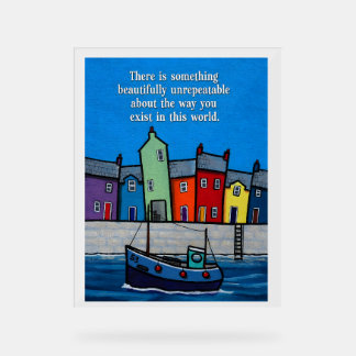 Beautifully Unrepeatable Inspirational Coastal Acryl Bord