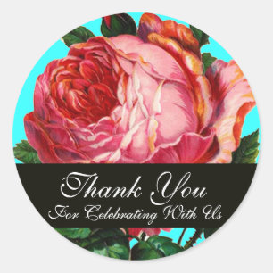BEAUTIFUME PINK ROSE Dank u Ronde Sticker
