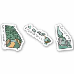 BEAUTIFUME USA STATEN LANDSCAPE BRIEFKAART SET STICKER