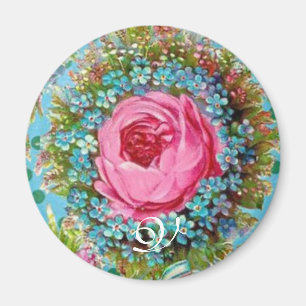 BEAUTIFUTIEF PINKROSE- EN BLAUWE-MONogram Magneet
