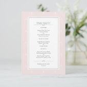 Beautiul Pastel Pink Menu Mariage Art Déco (Debout devant)