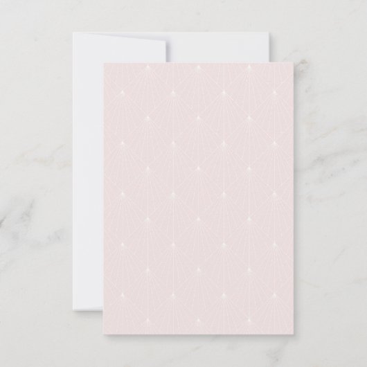 Beautiul Pastel Pink Menu Mariage Art Déco (Dos)