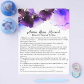 *~* Beauty Abstract Liability Waiver Services Flyer (Enkel)