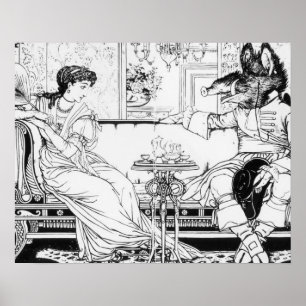 Beauty and the Beast, 1874 (litho) (foto) Poster