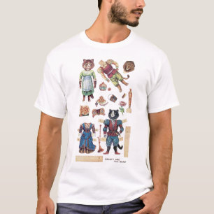 Beauty and the Beast, Paper Doll, Louis Wain T-shirt