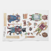 Beauty and the Beast, Paper Doll, Louis Wain Theedoek (Horizontaal)