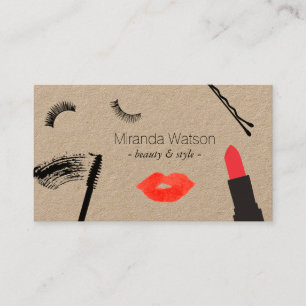 Beauty Biz Wimpers Lippen Mascara Make-up Artist I Visitekaartje