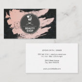 Beauty Black Marble | Haarstylist make-up artist Visitekaartje (Voorkant / Achterkant)