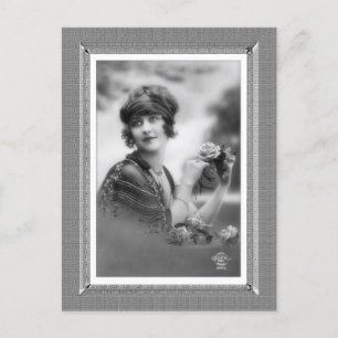 Beauty - Bloemenmeisje - in zwart-wit Briefkaart