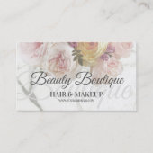 Beauty Boutique Marble Flower Make-up Hair Kaart Visitekaartje (Voorkant)
