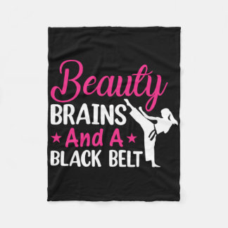 Beauty Brains And A Black Belt Martial Arts Cute K Fleece Deken