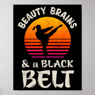 Beauty Brains en een zwarte gordel die Karate Girl Poster
