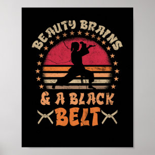 Beauty Brains en een zwarte gordel die Karate Girl Poster