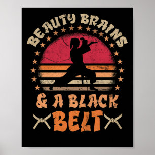 Beauty Brains en een zwarte gordel die Karate Girl Poster