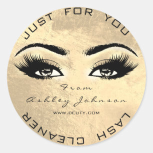 Beauty Browns Makeup Gold Lash Makeup Cleaner Ronde Sticker