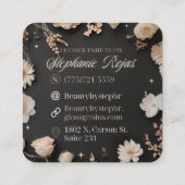 Beauty By Steph R Custom Ordered Square Business C Vierkante Visitekaartje (Achterkant)