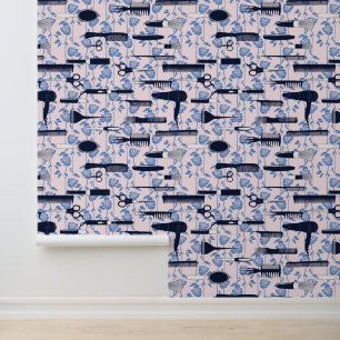 Beauty Care Blue Roos Patroon Behang