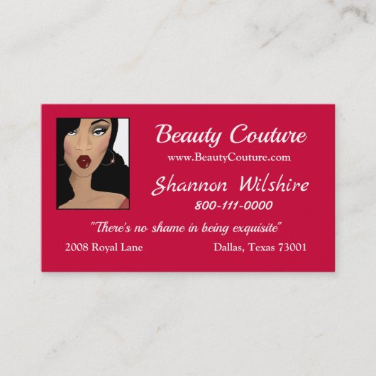 Beauty Couture Carte de visite (Devant)