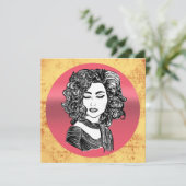 Beauty curly haar kaart (Staand voorkant)