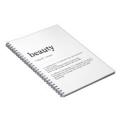 Beauty Definition Dictionary Art Print Notitieboek (Rechterzijde)