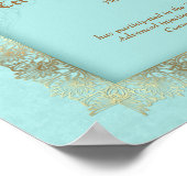 Beauty Diploma Certificate of Completion Blue Gold Poster (Hoek)