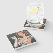 Beauty Drink Pin Up Stenen Onderzetter (Zijkant)
